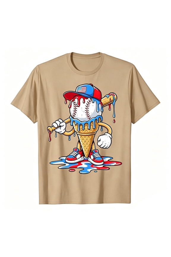 Boys T Shirts Toddler Cartoon Print Short Sleeve Crew Neck Tops Boys Running Lightweight Shirts Khaki Size 2-3 Years