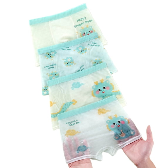 Bainana Boys Underwear Soft And Breathable Silk Shorts For Kids Cute Cartoon Print Elastic Waistband Underwear For Everyday Wear Age 1-13 Years