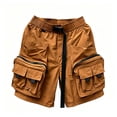 thumbnail image 1 of Bainana Cargo Shorts For Mens Drawstring Elastic Waisted Soft Breathable Hiking Shorts With Pockets For Jogger Running, 1 of 3