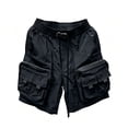 thumbnail image 1 of Bainana Cargo Shorts For Mens Drawstring Elastic Waisted Soft Breathable Hiking Shorts With Pockets For Jogger Running, 1 of 3