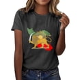 thumbnail image 1 of Bainana Casual Short Sleeve T Shirt For Women Graphic Print Short Sleeve Crew Neck Tee Top Fashion Loose Fit Ladies Female Festival Party Wear Grey Size M, 1 of 7
