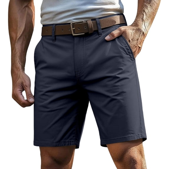 Bainana Casual Shorts For Men Zipper Button Waisted Soft Breathable Work Shorts With Pockets For Casual Evetyday Wear