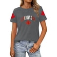 thumbnail image 1 of Bainana Casual T Shirt For Women Cartoon Print Short Sleeve Crew Neck Tops Breathable Soft Ladies Summer Holiday Festival Playwear Outfits Grey Size Xl, 1 of 4