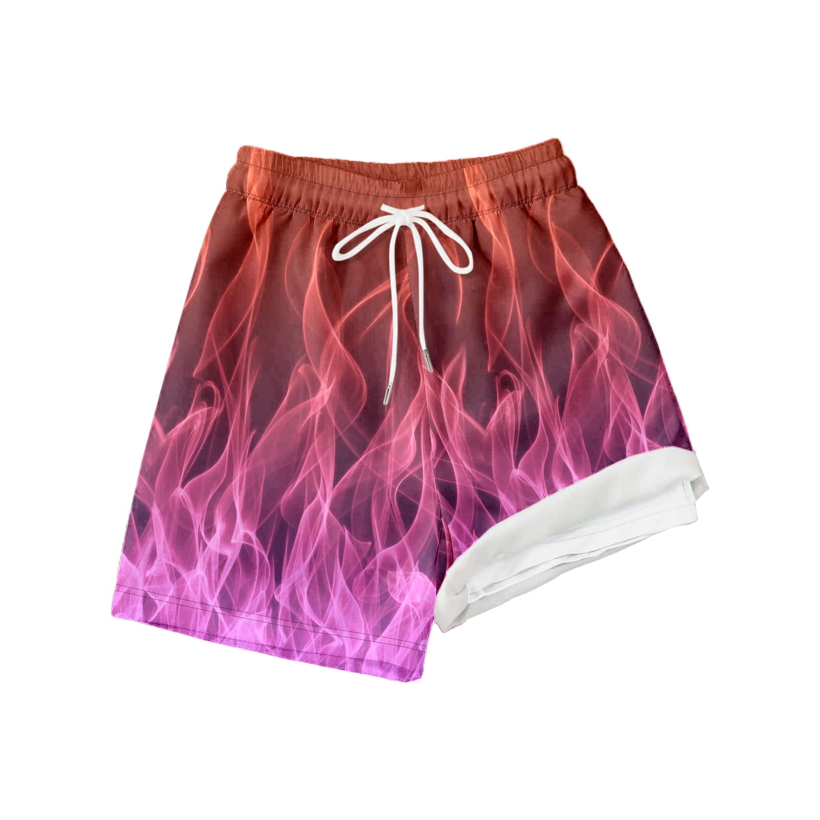 Bainana Child Boys Swim Trunks Fire Print Elastic High Waisted Straight ...