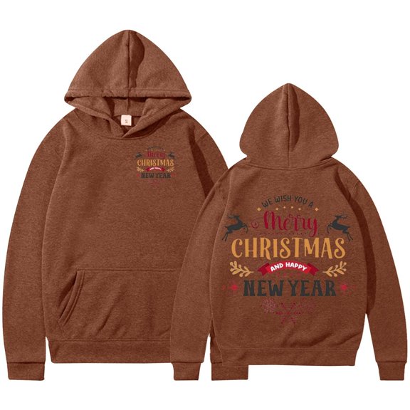 Bainana Christmas Hoodies For Women Letter Print Hooded Sweatshirts Breathable Theme Party Hoody Size S-Xxxl
