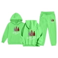 thumbnail image 1 of Bainana Girls Christmas Outfit Set Long Sleeve Santa Tree Print Hoodie Pants 2 Pieces Matching Set Kids Cozy Active Wear, 1 of 4