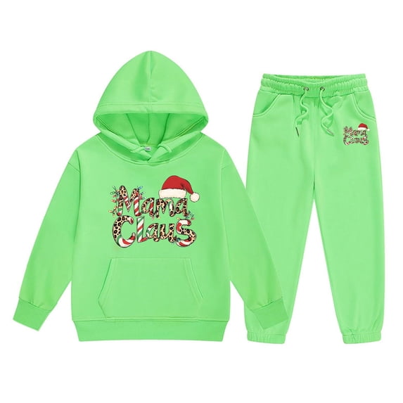 Bainana Christmas Outfit Set For Kids Long Sleeve Letter Print Hoodie Pants 2 Pieces Clothes Set Big Boys Girls Casual Outdoor Wear