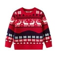 thumbnail image 1 of Bainana Christmas Pullover Sweater For Toddler Boys Reindeer Print Long Sleeve Crew Neck Tops Casual Warm Kids Outerwear Red Size 18-24 Months, 1 of 1