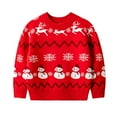 thumbnail image 1 of Bainana Christmas Sweater For Toddler Girls Snowman Print Long Sleeve Crew Neck Shirt Cute Lightweight Kids Clothes Red Size 6 Years, 1 of 6