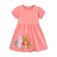 thumbnail image 1 of Bainana Easter Summer Dress For Girls Toddler Floral Bunny Print Short Sleeve Crew Neck Dresses Casual Soft Little Girls Party Playwear Outfits Pink Size 3-4 Years, 1 of 8