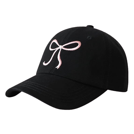 Bainana Female Bow Baseball Cap Adjustable Outdoor Activities Sun Hat Cute Fashion Womens All Season Sport Fitness Yoga Golf Hat Black
