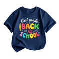thumbnail image 1 of Bainana First Grade T Shirts For Girls Letter Print Short Sleeve Tops Big Kids Cute Back To School T-Shirts, 1 of 3