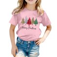 thumbnail image 1 of Bainana Girl'S Christmas T Shirts Santa Tree Letter Print Short Sleeve Tees Trendy Daily Wear Tops Clothes, 1 of 4