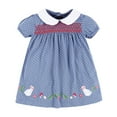 thumbnail image 1 of Bainana Girls Easter Dress Toddler Polka Dot Print Short Sleeve Crew Neck Dresses Breathable Soft Little Girls Festival Summer Dress Sky Blue Size 5-6 Years, 1 of 8
