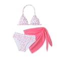 thumbnail image 1 of Bainana Girls Floral Two Piece Swimwear Kids Bikini With Adjustable Straps And Full Coverage Bottoms Swimsuit For Beach Pool Red Size 7-8 Years, 1 of 9