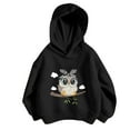 thumbnail image 1 of Bainana Girls Hoodie Little Long Sleeve Cartoon Print Pullover Tops Loose Fashion Spring Fall Kids Sweatshirts Black Size 5-6 Years, 1 of 3