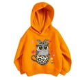 thumbnail image 1 of Bainana Girls Hoodie Little Long Sleeve Cartoon Print Pullover Tops Loose Fashion Spring Fall Kids Sweatshirts Orange Size 5-6 Years, 1 of 3