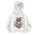 thumbnail image 1 of Bainana Girls Hoodie Little Long Sleeve Cartoon Print Pullover Tops Loose Fashion Spring Fall Kids Sweatshirts White Size 7-8 Years, 1 of 3