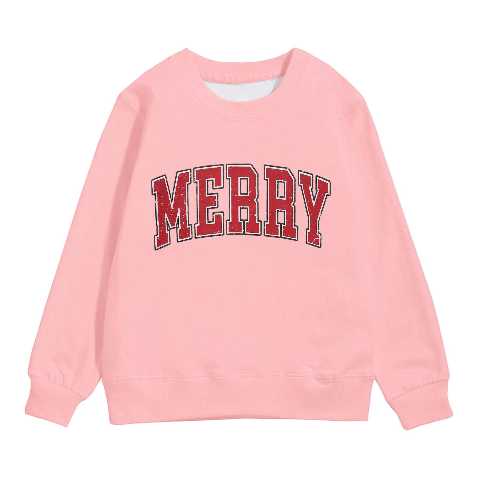 Bainana Girls Sweatsirt Child Letter Print Long Sleeve Crew Neck Tops ...