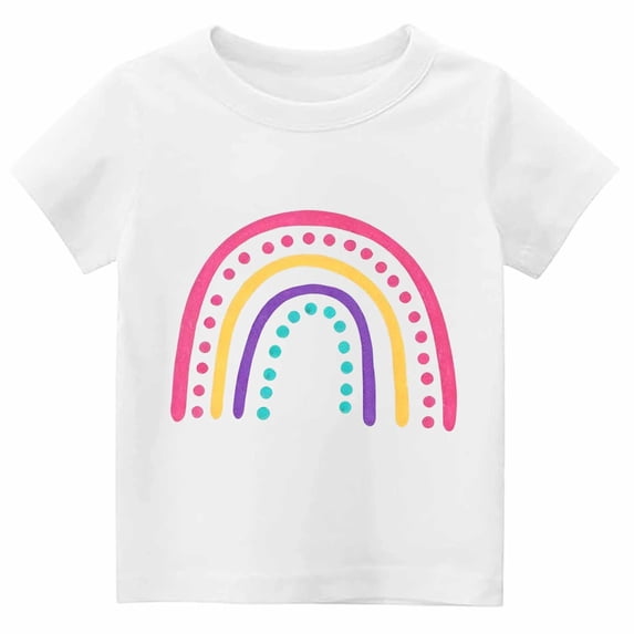 Bainana Girls T Shirts Cartoon Pint Short Sleeve Graphic Tees Breathable Soft Kids Everyday Wear Crew Neck Shirts Size 1-14 Years