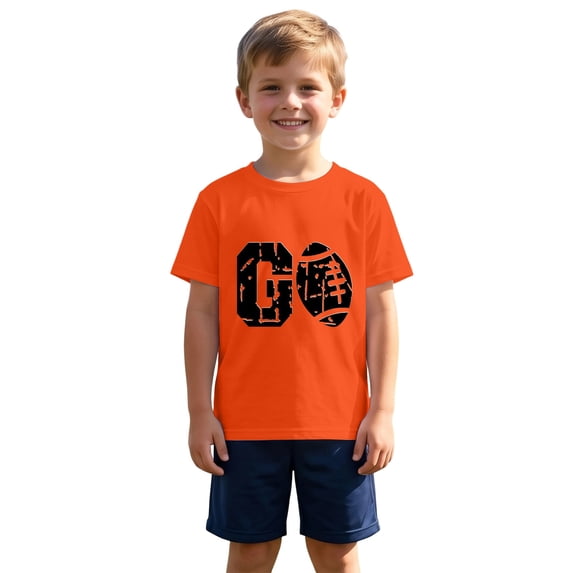 Bainana Girls T Shirts Rugby Print Short Sleeve Tops Big Kids Breathable Summer Tshirts