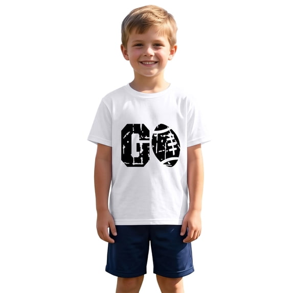 Bainana Girls T Shirts Rugby Print Short Sleeve Tops Big Kids Breathable Summer Tshirts