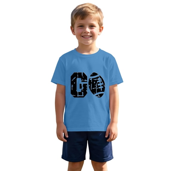 Bainana Girls T Shirts Rugby Print Short Sleeve Tops Big Kids Breathable Summer Tshirts