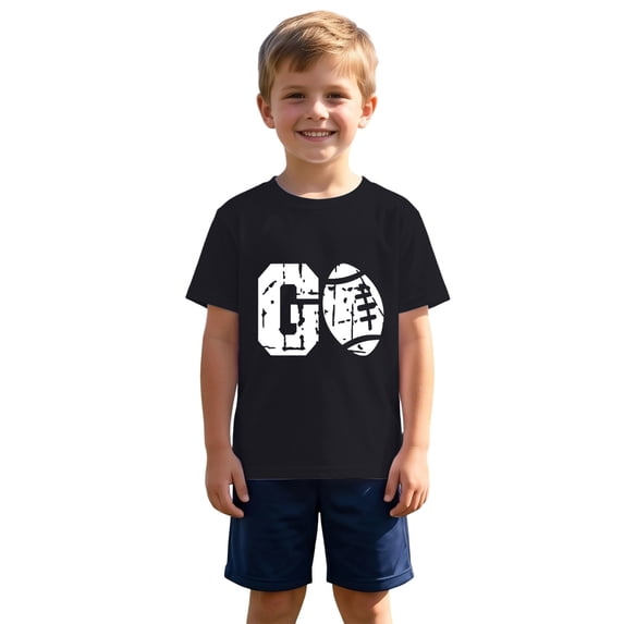 Bainana Girls T Shirts Rugby Print Short Sleeve Tops Big Kids Breathable Summer Tshirts