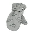 thumbnail image 1 of Bainana Gloves For Little Girls Boys Dinosaur Print Stretchy Full Finger Mittens Comfortable Thick Winter Child Ski Gloves Grey Size 4-6 Years, 1 of 6