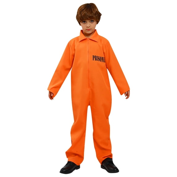 Bainana Halloween Boys Jumpsuit Child Solid Color Long Sleeve Lapel Neck Romper Fashion Soft Kids Playwear Bodysuit Orange Size