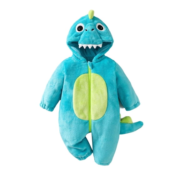 Bainana Halloween Dinosaur Dress Up Outfits For Newborn Baby Long Sleeve Hooded Romper Jumpsuit Kids Comfort Fit Halloween Party Costume, Size 1-3 Months