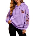 thumbnail image 1 of Bainana Halloween Hoodie Women Graphic Hooded Shirt Comfortable Spooky Season Hoody Light Purple S, 1 of 4