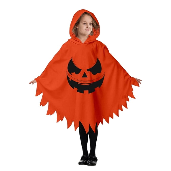 Bainana Halloween Onesie Role Play Ghost Outfits For Kids Fashion Long Sleeve Hooded Face Print Robe Boys And Girls Stage Performance Clothes
