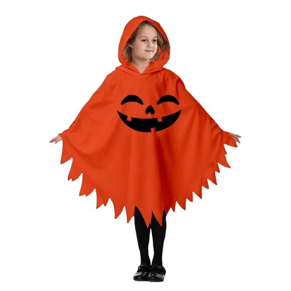 Bainana Halloween Onesie Role Play Ghost Robe Outfits For Kids Breathable Long Sleeve Hooded Face Print Robe Boys And Girls Stage Performance Clothes