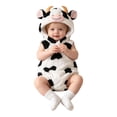 thumbnail image 1 of Bainana Halloween Romper For Infant Girls Boys Animals Print Sleeveless Hooded Jumpsuit Cute Unisex Baby Kids Theme Party Bodysuit 9-12 Months White, 1 of 9