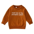 thumbnail image 1 of Bainana Halloween Toddler Boys Girls Tops Letter Print Long Sleeve Crew Neck Sweatshirt Lightweight Soft Child Pullover Sweater Khaki Size 2-3 Years, 1 of 4