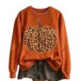 thumbnail image 1 of Bainana Halloween Women Sweatshirt Leopard Pumpkin Graphic Pullover Shirt Fashion Theme Events Sweatshirts Orange XXXL, 1 of 4