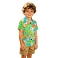thumbnail image 1 of Bainana Hawaiian Floral Shirts For Boys Short Sleeve Button Down Collar Tops Comfortable Stylish Fit Kids Summer Beach Playwear Shirts Green Size 14-15 Years, 1 of 4