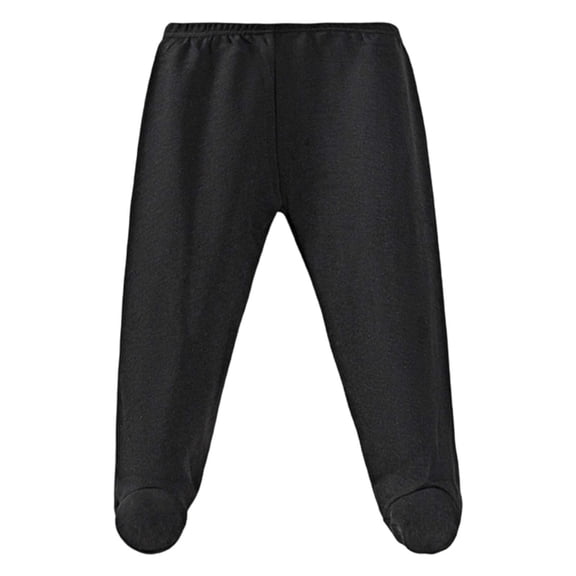 Bainana Baby Boys Girls Footed Pants Solid Color Elastic Waist Taper Leg Trousers Stretch Soft Autumn Winter Boys Pants Black Size 0-3 Months