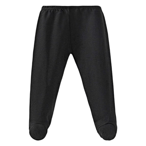 Bainana Infant Baby Boys Girls Footed Pants Solid Color Elastic Waist Taper Leg Trousers Stretch Soft Autumn Winter Boys Pants Black Size 9-12 Months