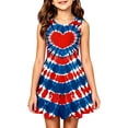 thumbnail image 1 of Bainana July 4Th Dress For Girls Sleeveless Red White And Blue Sundress USA Celebration 250 Years Freedom Patriotic Dress For Toddler And Teens 3-4 Years Blue, 1 of 4
