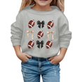 thumbnail image 1 of Bainana Kids Girl'S Sweatshirts Rugby Bowknot Print Long Sleeve Crewneck Sweatshirts Classic Child Sports Street Tops Clothes Grey Size 9-10 Years, 1 of 4