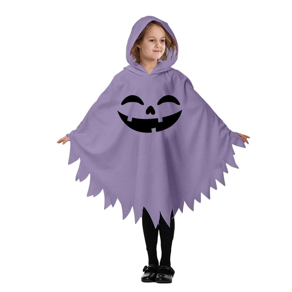 Bainana Kids Halloween Onesie Ghost Robe Outfits Stylish Long Sleeve Hooded Face Print Robe Boys And Girls Trick-Or-Treating Clothes