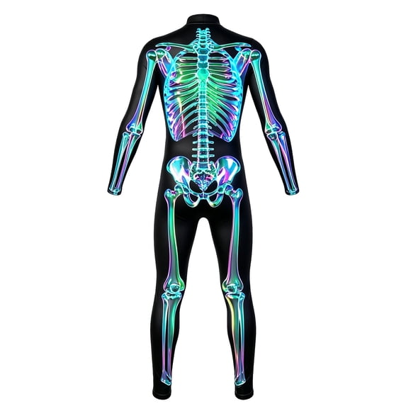 Bainana Kids Halloween Stage Tight Romper Casual Long Sleeve Skeleton Print Jumpsuit Boys And Girls School Performance Bodyusit