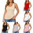 thumbnail image 1 of Bainana Lightweight Layering Tank Top For Women Solid Color Breathable Sleeveless Crew Neck Vest Ladies Casual Daily Wear, 1 of 6