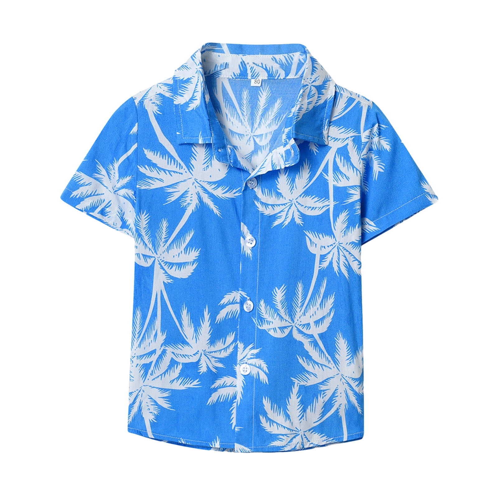 Bainana Little Boy Shirts Hawaiian Flower Print Short Sleeve Lapel Neck ...