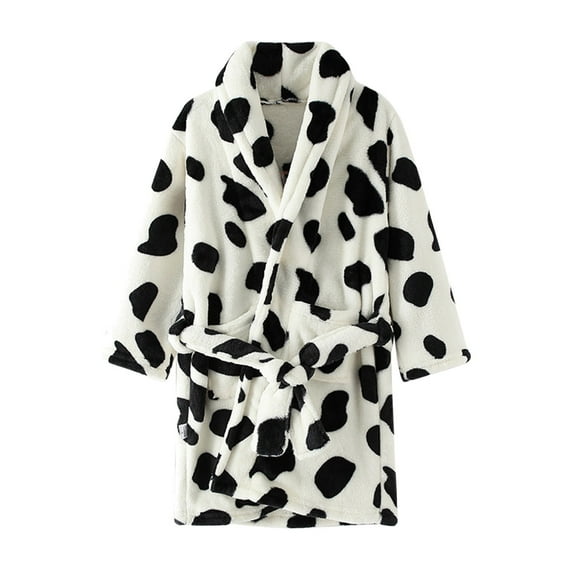 Bainana Little Boys Girls Outfit Robe Set Dinosaur Print Long Sleeve With Hooded Homewear Warm Casual Fall Winter Kids Sleepwear Set Black Size 2-3 Years