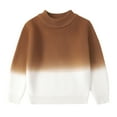 thumbnail image 1 of Bainana Little Boys Girls Sweater Gradient Print Long Sleeve Crew Neck Sweatshirt Fashion Loose Winter Kids Pullover Tops Brown Size 3-4 Years, 1 of 1