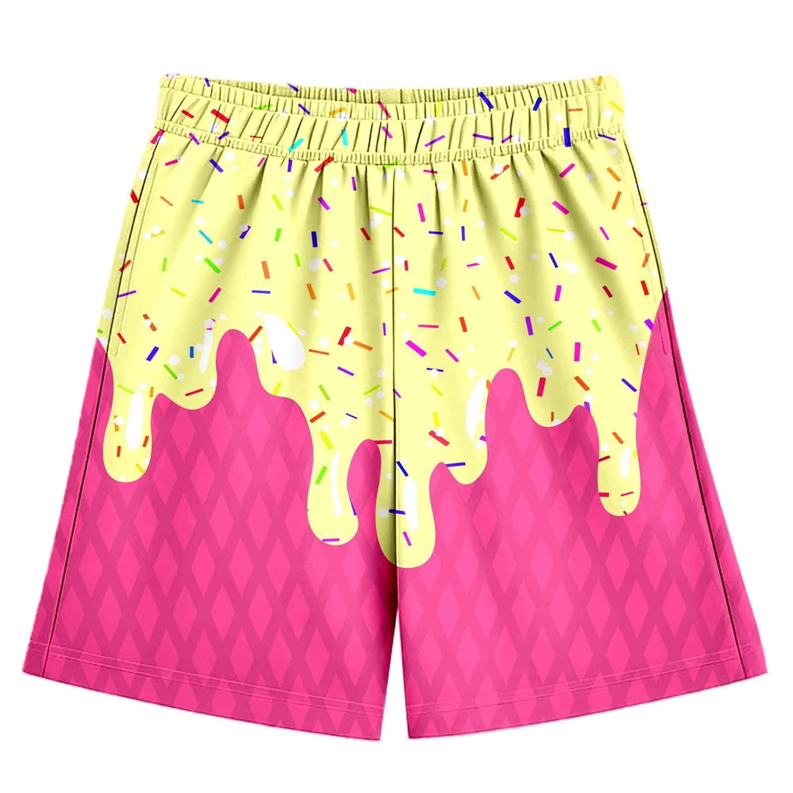 Bainana Little Boys Shorts Ice Cream Print Elastic High Waisted ...