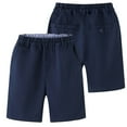 thumbnail image 1 of Bainana Little Boys Solid Color Shorts Elastic Waist Straight Leg Shorty Lightweight Casual Child Summer School Wear 7-8 Years Navy, 1 of 3